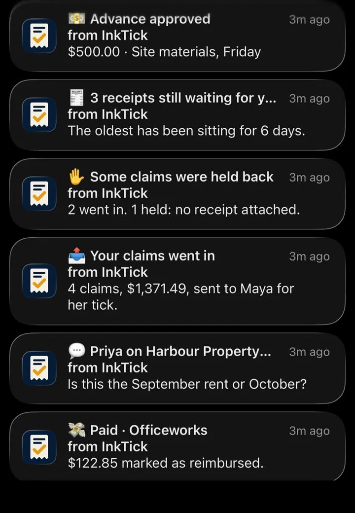 InkTick notifications on an iPhone lock screen