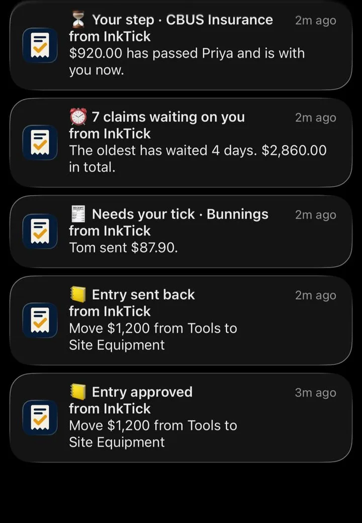 InkTick notifications on an iPhone lock screen
